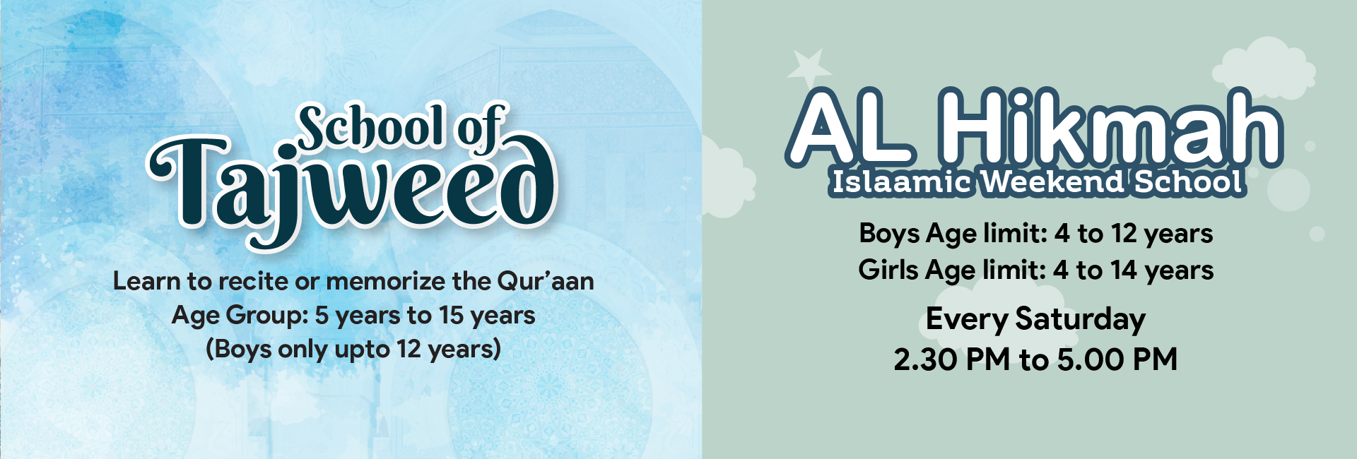 Tajweed and Al-Hikmah Banner-01